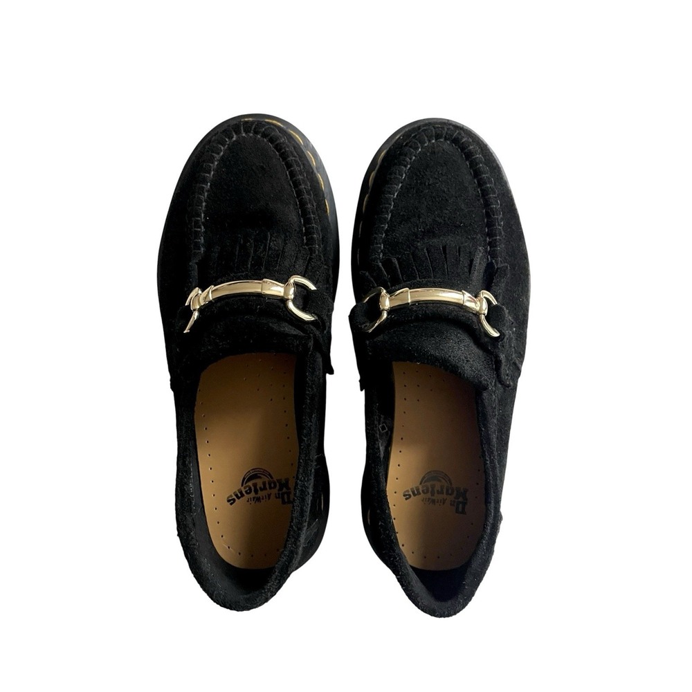 Dr. Martens Adrian Snaffle Loafers Black Suede US 5 EU 36 Shoes Dark Academia - Picture 10 of 16